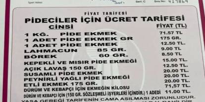 Gaziantep’te Pide Ekmeğe Şok Zam! Bir adet pide ekmek artık 12.50 TL – Yarın itibariyle yürürlükte