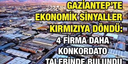 Gaziantep’te Ekonomik Sinyaller Kırmızıya Döndü: 4 Firma Daha Konkordato Talebinde Bulundu