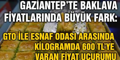Gaziantep’te Baklava Fiyatlarında Büyük Fark: GTO ile Esnaf Odası Arasında Kilogramda 600 TL’ye Varan Fiyat Uçurumu