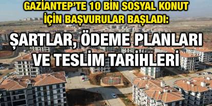 Gaziantep’te 10 Bin Sosyal Konut İçin Başvurular Başladı: Şartlar, Ödeme Planları ve Teslim Tarihleri