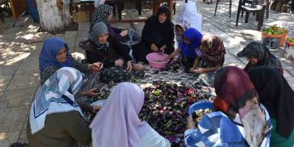 Gaziantep’te kadınların imece usulü kurutmalık telaşı