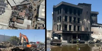 Gaiantep'te Fabrikadaki Yangın Her Şeyi Kül Etti! Sadece Duvarlar Kaldı