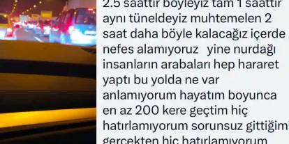 Gaziantep Nurdağı Tünellerinde Yüzlerce Araç Mahsur Kaldı! Nefes Alamıyoruz...
