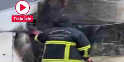 Gaziantep’te yolcu otobüsünde yangın çıktı! Facia Son Anda Önlendi