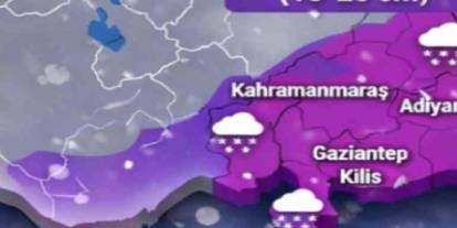 Gaziantep, Kilis, Urfa, Maraş...  Büyük Kar Geliyor