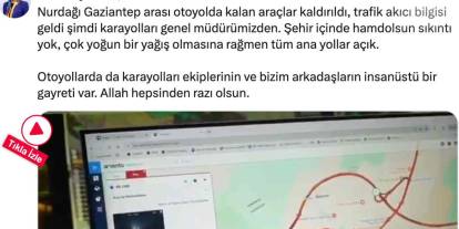 Fatma Şahin Açıkladı: “ Yoğun Kara Rağmen... Yolları Açtık”