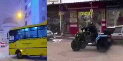 Gaziantep’te Halk Otobüsüyle Drift Yaptı: Tehlike saçtıkları anlar kamerada