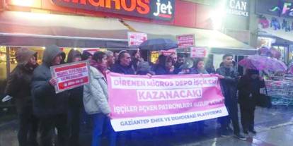 "Sefalet düzenine karşı direneceğiz!" Gaziantep'ten Migros işçisine destek.