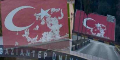 Gaziantep Üniversitesi'nde Türk Bayrağına Hakaret! Rektör Hergün Önünden Geçiyor...