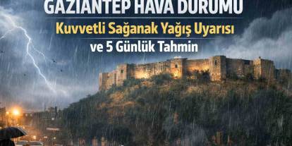Gaziantep Hava Durumu: Kuvvetli Sağanak Yağış Uyarısı ve 5 Günlük Tahmin