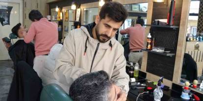 Gaziantep'te Berberlerde Bayram Tıraşı Mesaisi