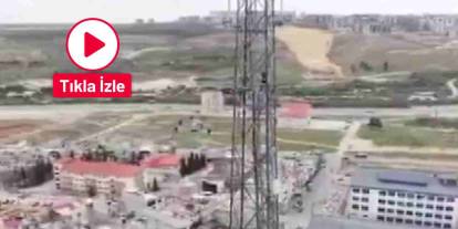 Gaziantep'te İntihar için elektrik direğine çıkan şahıs, polis dronu ile vazgeçirildi
