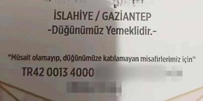 Gaziantep’te Düğün Davetiyesinde IBAN Şoku