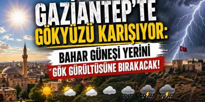 Gaziantep’te Hava Sert Değişecek: Güneşli Başlayıp Sağanakla Bitecek 5 Gün!