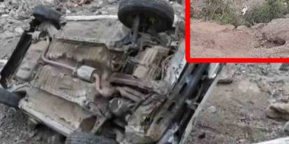 Gaziantep’te otomobil dere yatağına uçtu, sürücü yaralandı