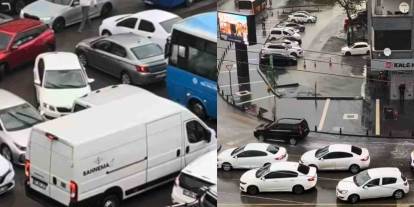 Gaziantep’te kitlenen trafiği otobüs şoförü açtı