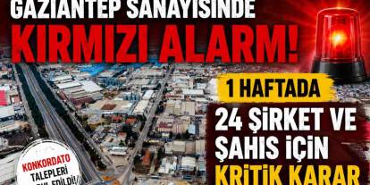 Gaziantep Sanayisinde Kırmızı Alarm: 1 Haftada 24 Şirket ve Şahıs İçin Kritik Karar