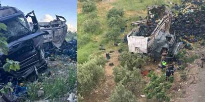Gaziantep otoyolunda sebze yüklü tır viyadükten aşağı uçtu: 3 ölü, 3 yaralı