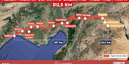 Mersin-Gaziantep arası 2 saat 15 dakikaya düşecek