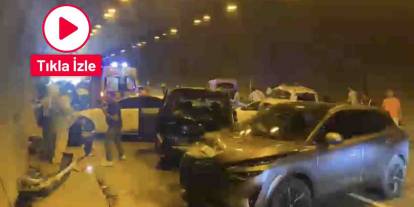 6 araçın karıştığı zincirleme kazanın araç içi kamera görüntüsü ortaya çıktı