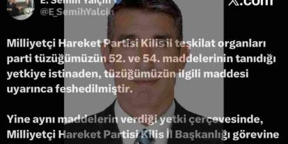 Gaziantep'te ve Kilis'te MHP'de Neler Oluyor! MHP Kilis İl Teşkilatı feshedildi