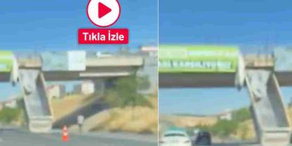 Gaziantep'te Sıradışı Kaza: Kamyonun Dorsesi Üst Geçide Saplanıp Havada Kaldı!