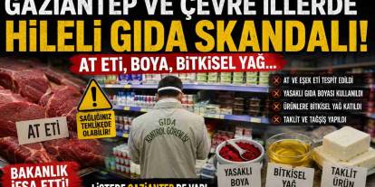 Gaziantep ve Çevre İllerde Hileli Gıda Skandalı! At Eti, Boya, Bitkisel Yağ...