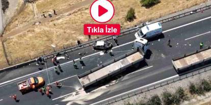 Gaziantep’te 2 kişinin öldüğü zincirleme kaza bölgesi dron ile görüntülendi