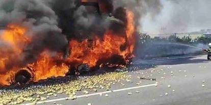 Gaziantep Otoyolu'nda feci kaza: Tır alev aldı, 1 kişi hayatını kaybetti