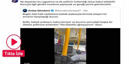 Gaziantep’te Halk Otobüsünde Şok Eden Olay! Başkan Şahin: “Kabul Edilemez”