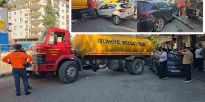 Gaziantep’te El Freni Çekilmeyen Tanker Dehşet Saçtı: 3 Araç Hasar Gördü
