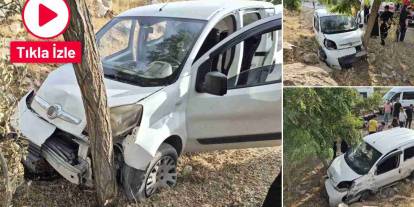 Gaziantep'te kontrolden çıkan araç ağaca çarptı: 2 yaralı