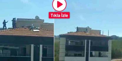 Gaziantep'te 5 Katlı Binanın Çatısında Tehlikeli Kavga