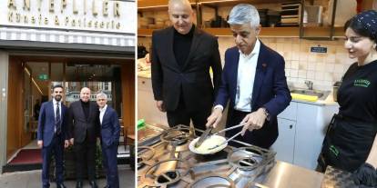 Londra Belediye Başkanı Sadiq Khan Antepliler Restoranı'nda Künefe yaptı