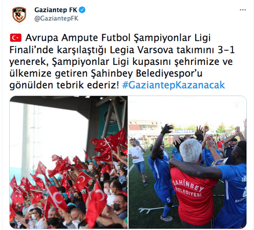 Gaziantep FK'dan şampiyona kutlama