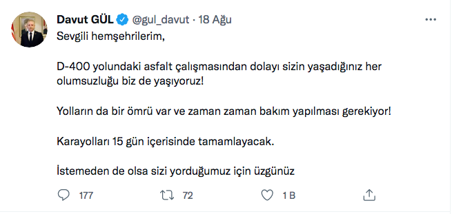 Vali Gül'de ipekyolu trafiğinden rahatsız