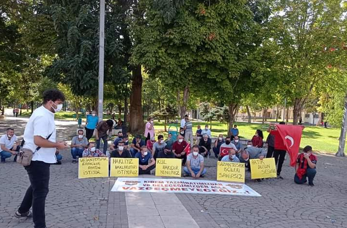 Gaziantepspor çalışanları eylem yaptı