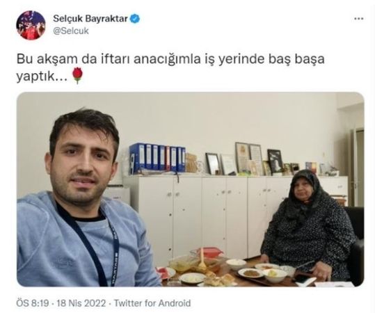 Gaziantep Eski Ak Parti Milletvekili  Şamil Tayyar  "Tevazu. Son dönem ne çok ihtiyacımız var…"Paylaşmıştı! Selçuk Bayraktar'dan yeni iftar paylaşımı: Anacığımla baş başa iş yerinde iftar yaptık