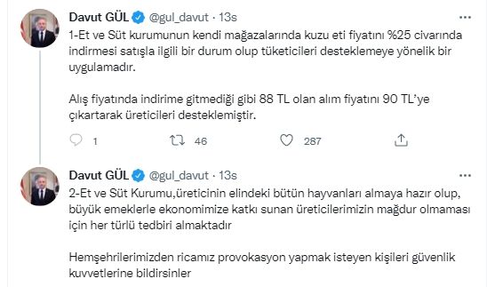Gaziantep Valisi Davut Gül'den et fiyatları ile ilgili uyarı geldi... Vali Davut Gül: 'Hemşehrilerimizden ricamız provokasyon yapmak isteyen kişileri güvenlik kuvvetlerine bildirsinler"